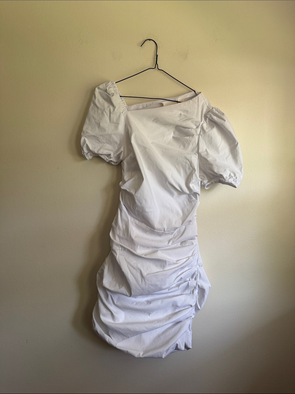 Maeve by Anthropologie puff sleeve asymmetrical neck dress